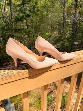 Classic Nude Patent Pointed-Toe Pumps - Women's Heels